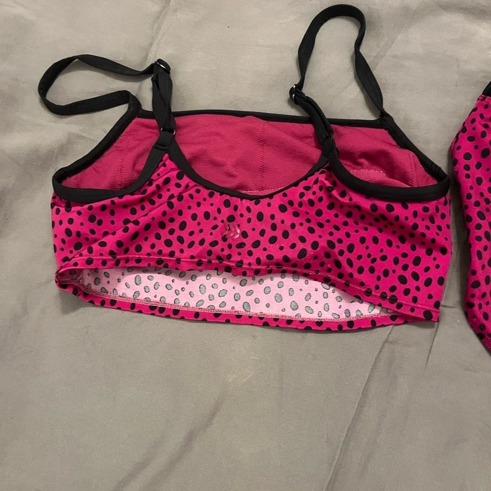 All In Motion Kids Pink Dalmatian Print Two Piece Swimsuit‎ Bikini Set XS